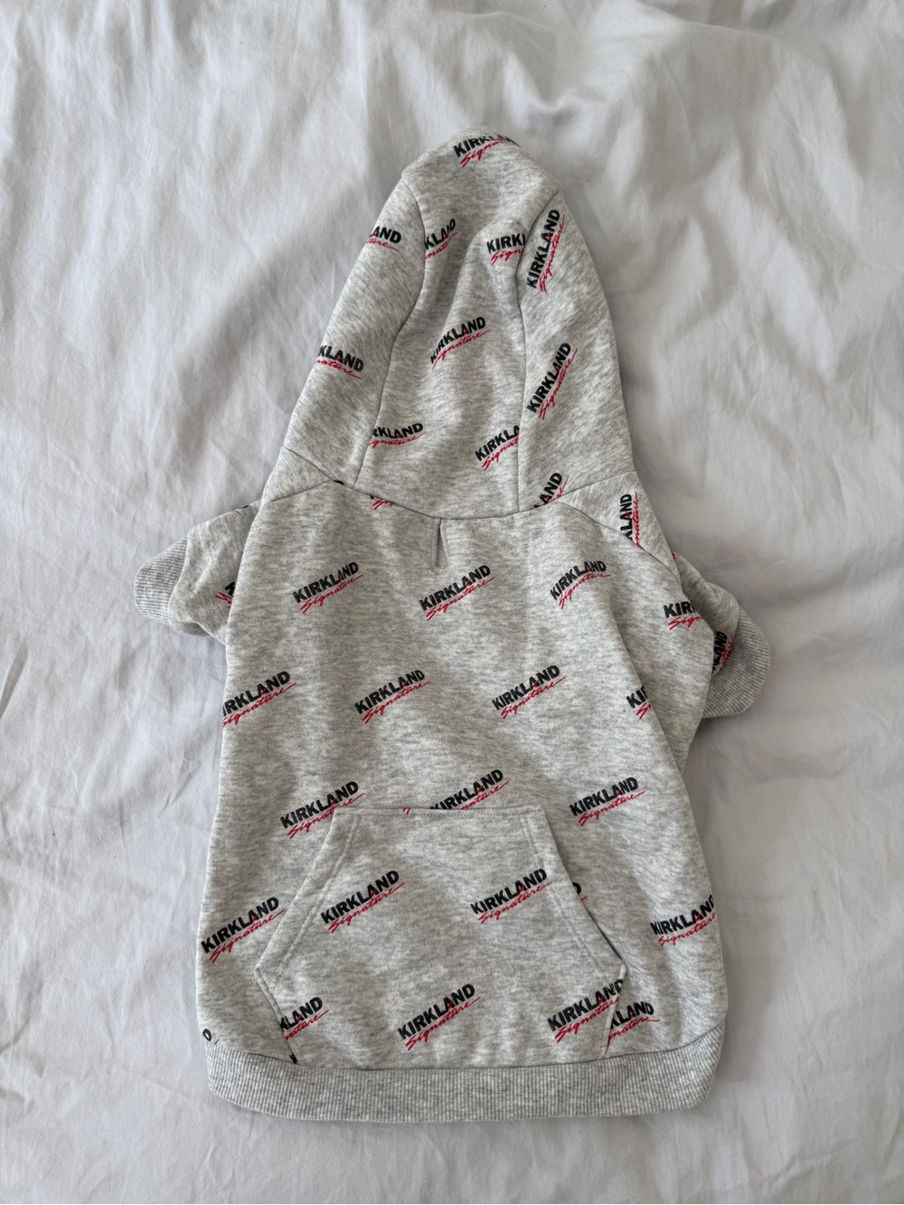 NWOT Grey Kirkland Signature Dog Hoodie, Size M